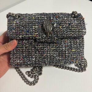 Kurt Geiger Black Tweed Multicolor Fleck Chain Crossbody